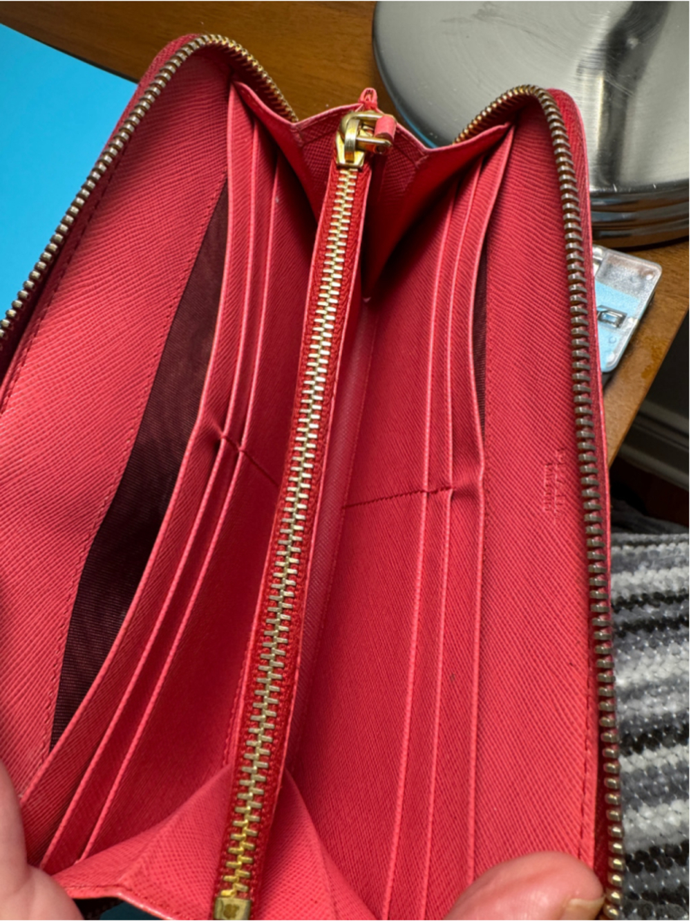 Prada Bow Long Wallet Dark Coral Pink - Picture 5 of 14